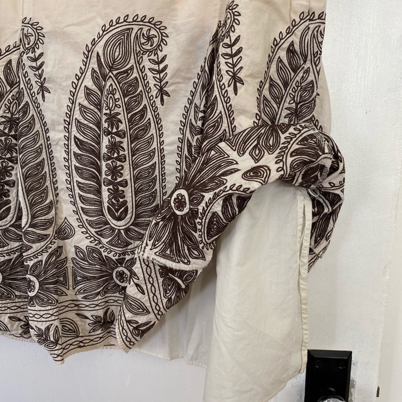 Ann Taylor, boho cream/brown flared Sz 4 skirt - Picture 5 of 5